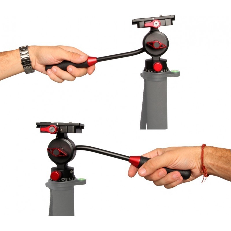 Cabeça de vídeo  cinegrafista amador, base plana de 3/8 parafuso,