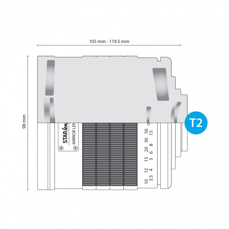 Starlens SL500F63 Objectif catadioptrique monture T 500mm F6.3